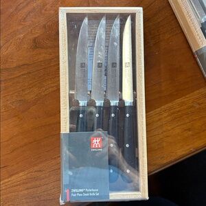 ZWILLING J.A. Henckels Black and Silver Knife Set
